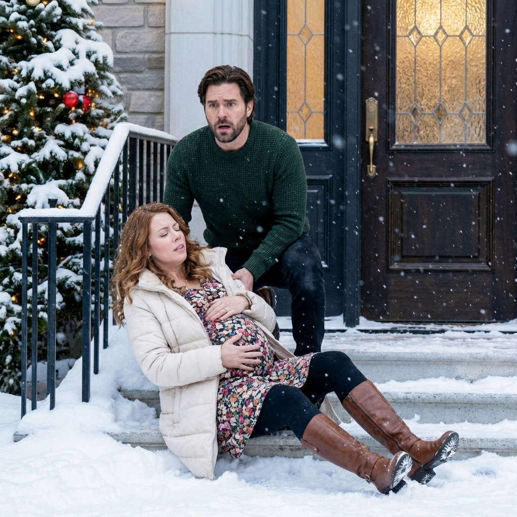 Véspera de Natal. A estrada estava vazia, a neve caía com força e a minha respiração congelava a -15°C. Derek abrandou o carro e disse como se nada tivesse acontecido: “Ela também está grávida. Eu escolhi-a”. O meu estômago contraiu-se ao redor do meu bebé de oito meses. Procurei o meu telemóvel — não estava lá. Carteira — também não. Ele abriu a porta. “O seu filho foi um erro.” As luzes traseiras desapareceram… ​​e percebi que a tempestade não era a pior coisa lá fora.