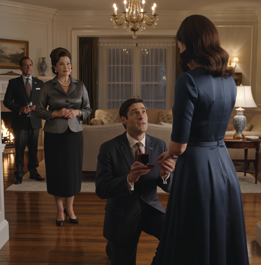 J’ai laissé la famille de mon fiancé croire que j’étais une petite inconnue discrète en robe bleu marine, même si je gagne 37 000 dollars par mois, et au moment où le dessert a été débarrassé, on m’avait traitée de « bonne », comparée à son ex-femme riche, et on m’avait entendu dire que je n’étais qu’un pion jetable dans un plan pour sauver les concessions automobiles familiales en difficulté — puis Marcus m’a ramenée au salon avec un écrin à bague à la main…