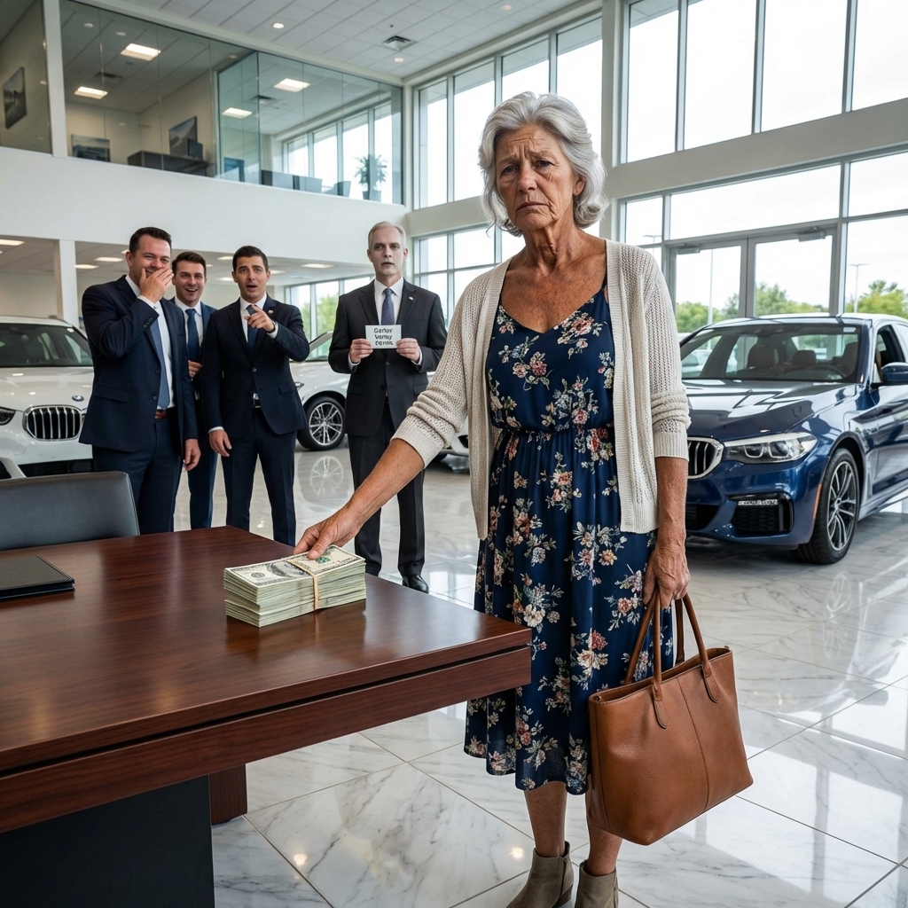 Je suis entrée dans le plus grand showroom de luxe hors du Texas, vêtue de ma robe délavée et de simples sandales. « J’ai besoin de trois BMW X5 pour transporter du matériel agricole », ai-je déclaré. Un vendeur a ricané : « Madame, allez plutôt au rayon jouets de Walmart. » J’ai éclaté de rire, puis j’ai souri et je suis sortie. À l’autre bout de la ville, un jeune vendeur m’a interpellée : « Dites-moi ce qu’il vous faut. » Quelques minutes plus tard, je déposais de l’argent liquide sur le comptoir. Lorsque le directeur a lu ma carte, il est devenu livide. Une semaine plus tard, mes nouvelles X5 sont arrivées, estampillées Carter Valley Farms sur chacune d’elles… et je me suis demandé : qui seront leurs prochaines cibles ?