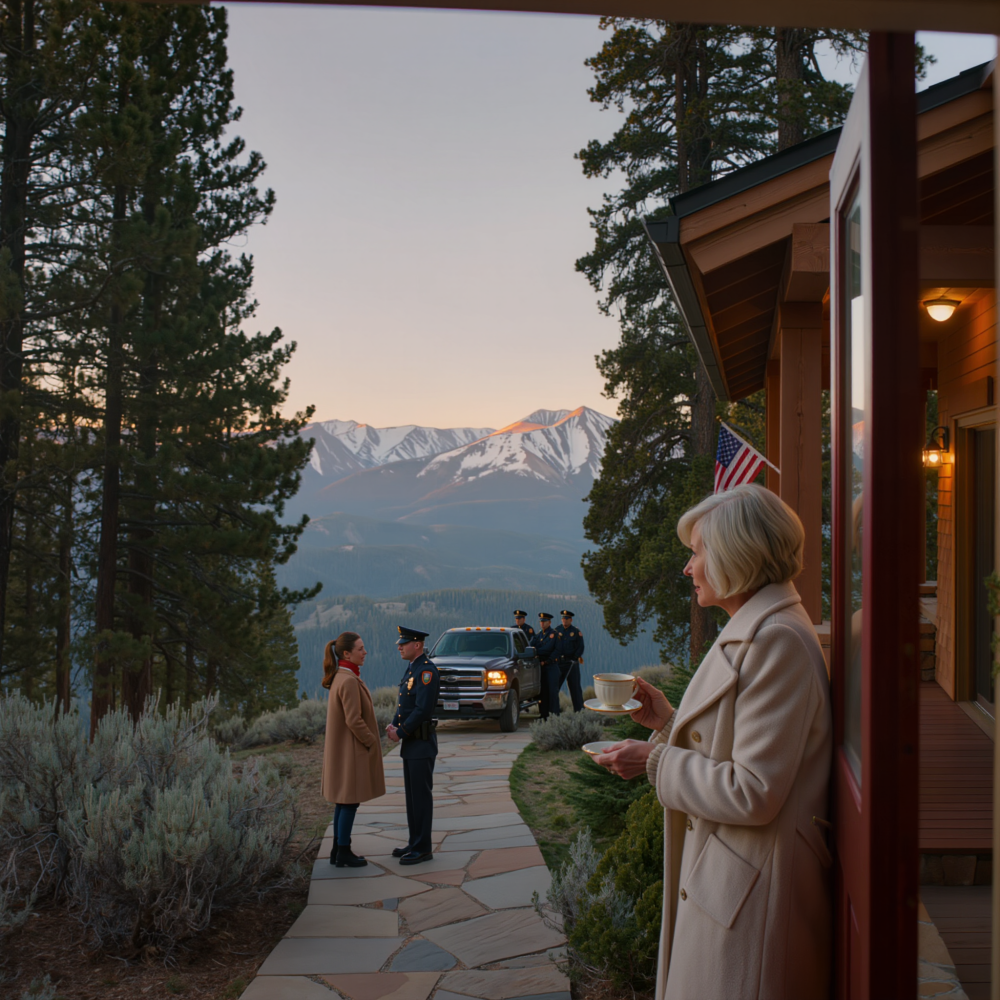 Alors que je me détendais dans mon chalet à la montagne, ma belle-fille a fait venir une équipe de déménageurs à 5 heures du matin et a dit : « Maman, s’il te plaît, déménagez, c’est chez moi. » J’ai pris une gorgée de thé, j’ai souri, puis j’ai dit au gardien : « Laissez-les entrer. Ils découvriront ce que j’avais préparé depuis hier. »